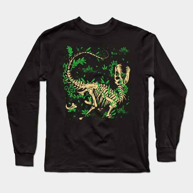 Jurassic Raptor Long Sleeve T-Shirt by fitasartwork